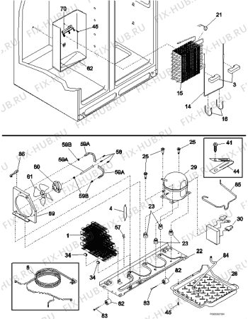 Взрыв-схема холодильника Electrolux ERL6296XX2 - Схема узла Cooling system 017